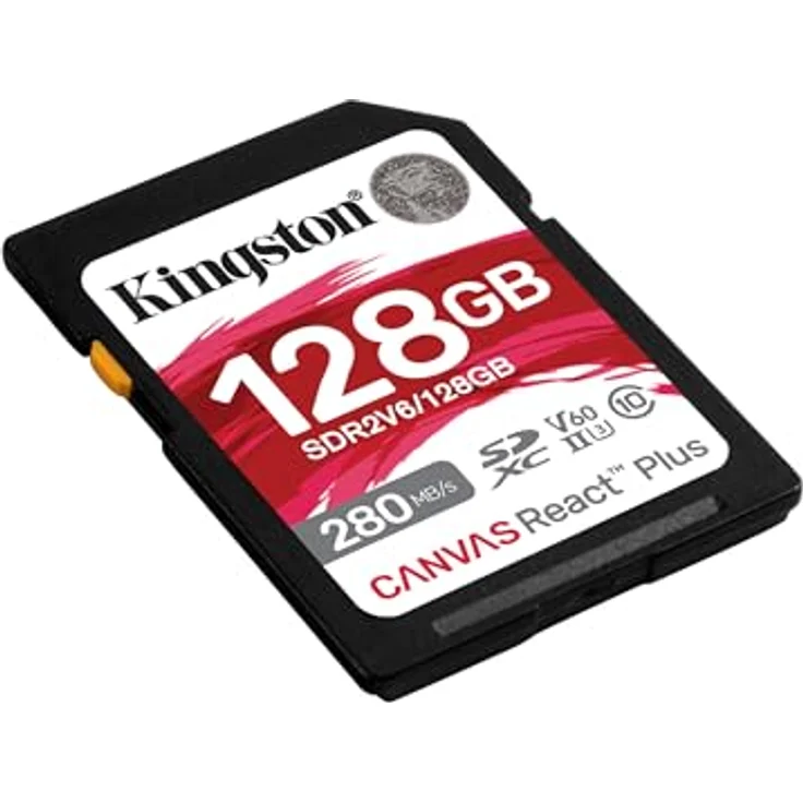 Kingston Canvas React Plus V60 SD 128GB SDXC UHS-II 280R/100W U3 V60 for Full HD/4K – Bild 2