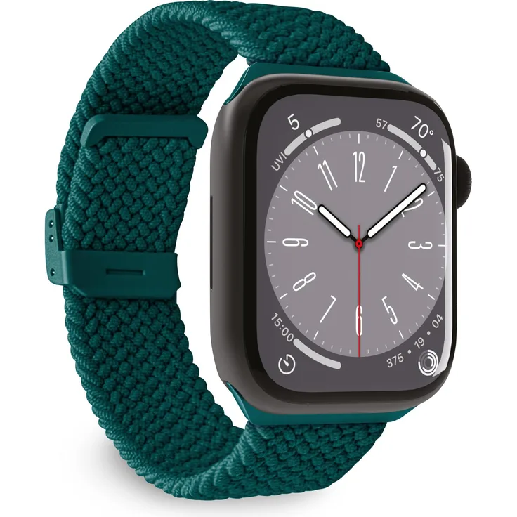 Puro Loop Band, Geflochtenes Uhrenarmband für Apple Watch 38/40/41 mm, elastisches Stretch-Nylon, Grün