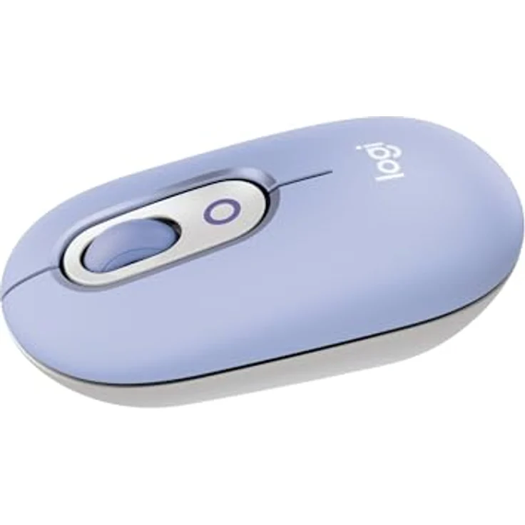 Logitech POP Mouse, kabellose Bluetooth-Maus mit programmierbaren Tasten und leisen Klicks, Easy-Switch für bis zu 3 Geräte - Lila – Bild 1