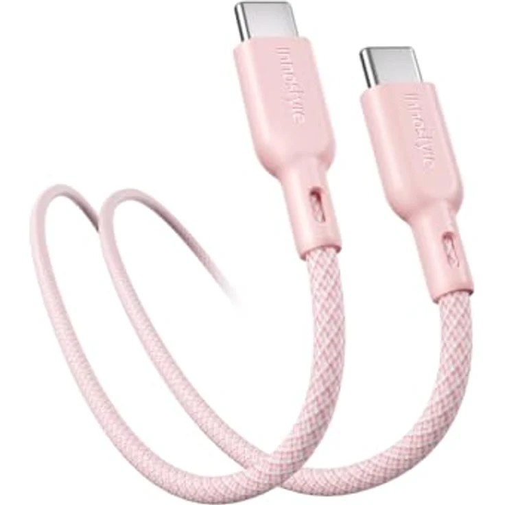 InnoStyle USB-C Schnellladekabel 60W, 2m, rosa für iPhone & Samsung – Bild 1