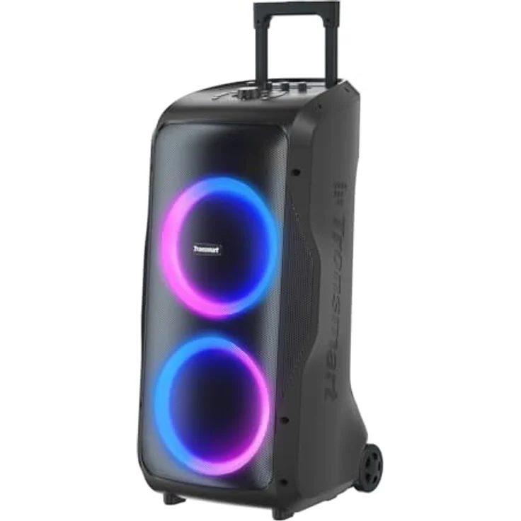 Tronsmart Halo 300, tragbarer Party Lautsprecher mit 240W Leistung, 270° Sound, 20H Akkulaufzeit, Karaoke/Gitarreneingang, IPX4, schwarz – Bild 1