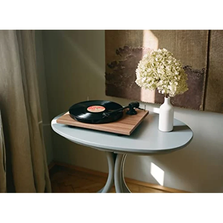 Pro-Ject E1 Plug & Play Einsteiger Plattenspieler mit OM5e System, schaltbarer Phono Vorstufe und elektronischer Geschwindigkeitsänderung (Schwarz) – Bild 5