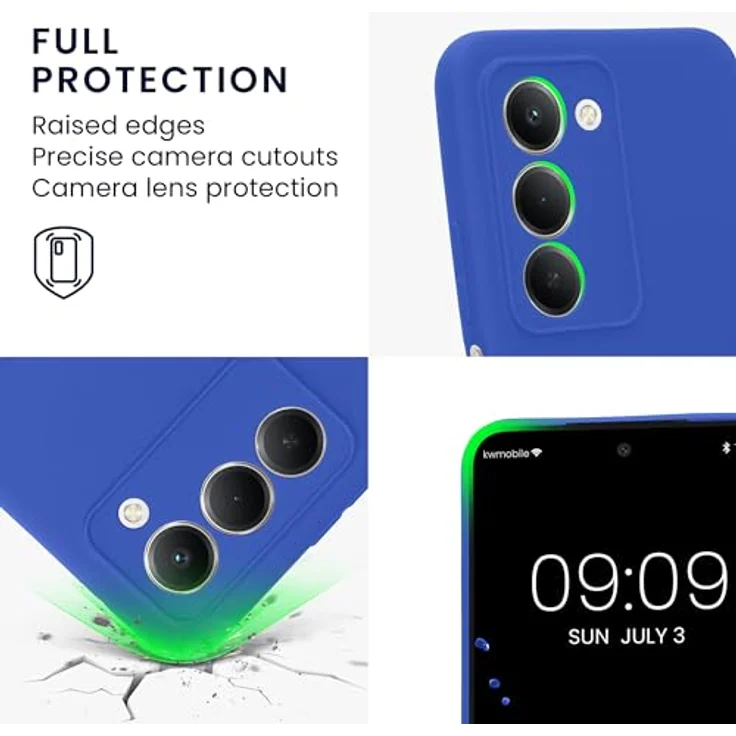 kwmobile Handyhülle kompatibel mit Xiaomi Redmi 15 5G - Flexibles Silikon Case in Baltik Blau mit rutschfestem Schutz – Bild 3