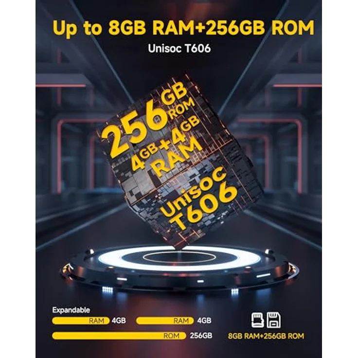 Ulefone Note 20 Pro Smartphone 8GB+256GB/1TB Erweiterbar, 50MP Kamera, Octa Core, 6000mAh, 6.75" HD+ Display 90Hz 4G Dual SIM, Schwarz – Bild 2