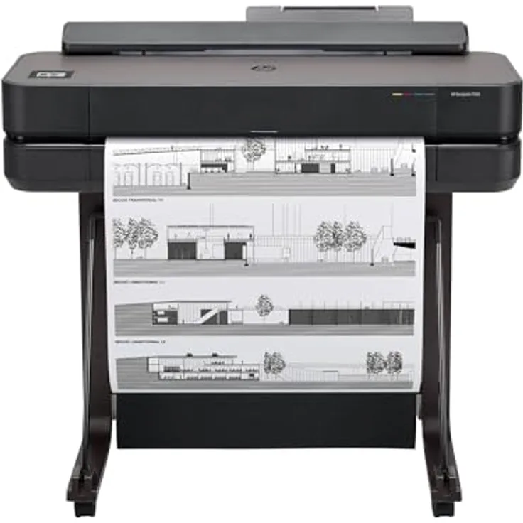 HP DesignJet T650 24 Zoll (61 cm 5HB08D), Großformatdrucker mit 2400x1200 DPI, 81 A1-Drucken/Stunde, Wi-Fi, Ethernet, USB, recyceltes Metall, schwarz, 2 Jahre Garantie