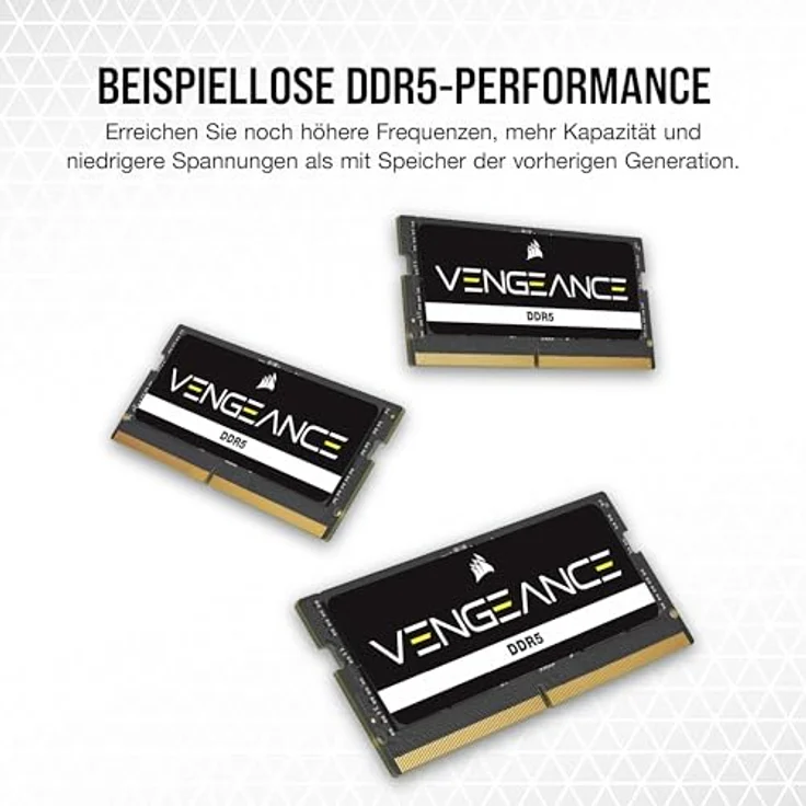 Corsair Vengeance SODIMM DDR5 RAM 48GB 5600MHz CL48-48-48-90 1.10V Intel XMP 3.0 Laptop-Speicher Schwarz, Kompatibel mit Intel 13th or 14th Gen Mobile-CPUs – Bild 3