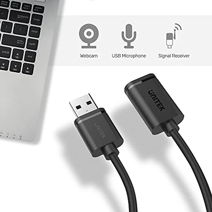 UNITEK Kabel USB 2.0 A Stecker auf USB A Buchse / 1 Meter Verlängerungskabel, Schwarz / Hohe Datenübertragungsgeschwindigkeit und hochwertige Kupferdrähte / Y-C428GBK – Bild 4