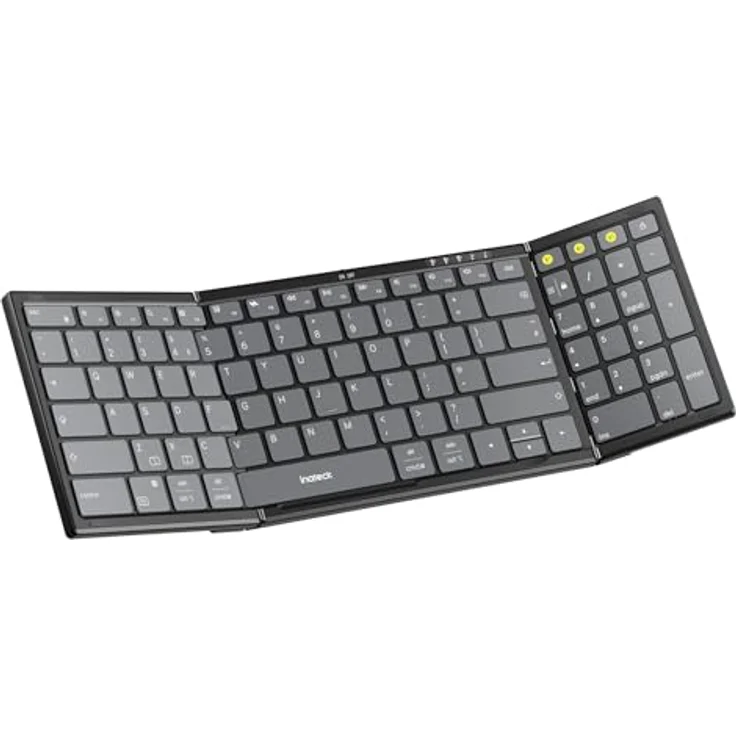 Inateck Faltbare Kabellose Tastatur Nomad N0135, Bluetooth-Tastatur mit Nummernblock, Multi-Device Verbindung, Tragbares Design, Smart AI Funktion, für iPad/iPhone/Android/Windows, mit Ständer – Bild 1