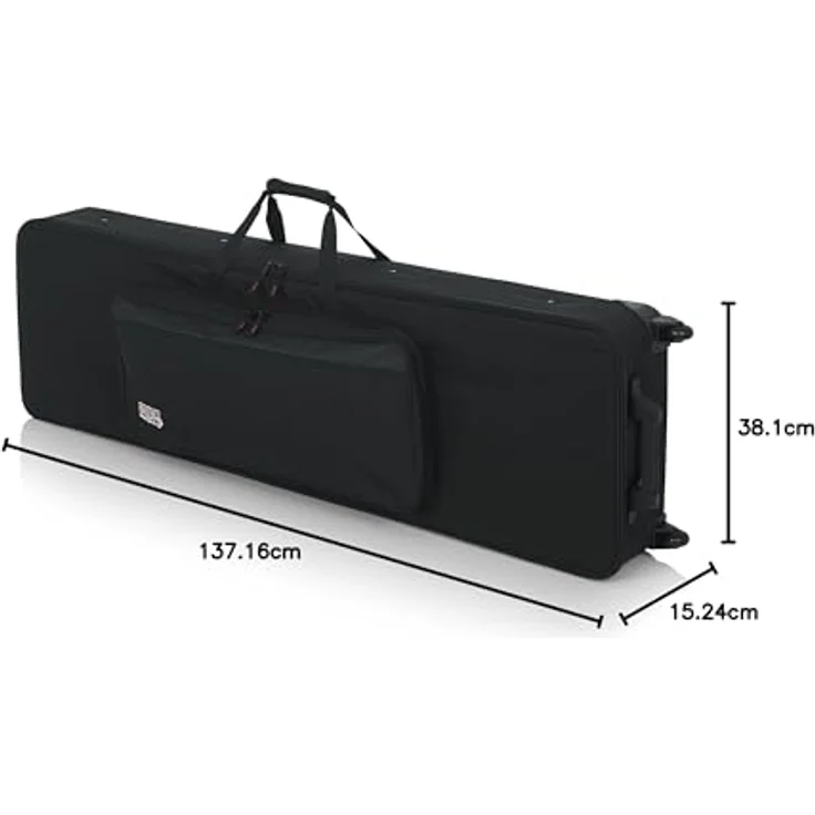 Gator Keyboard-Koffer (für Keyboards mit 88 Tasten, leicht, schlank, mit Rollen, Innenmaß ca. 137,2 x 38,1 x 15,2 cm) – Bild 16