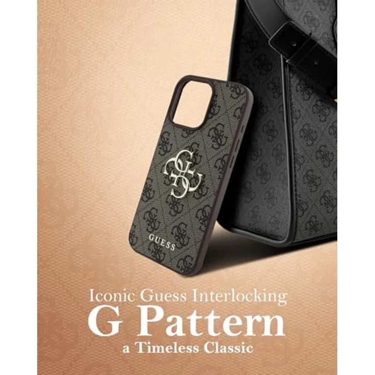 CG MOBILE Guess Hülle Kompatible mit iPhone 16 Pro Max Back-Cover hul - 4G PU Big Logo - Braun (iPhone 16 Pro) - Hartschalenkoffer aus TPU/PC/Kunstleder – Bild 3