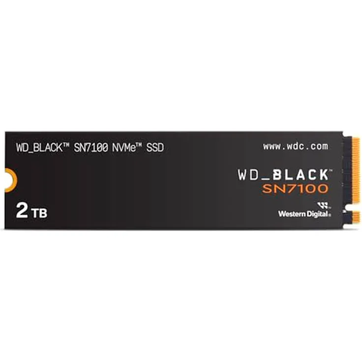 WD_BLACK SN7100 NVMe SSD 2 TB (High-Performance Gaming-Speicher, bis zu 7.250 MB/s Lesegeschwindigkeit, PCIe Gen4, Energieeffizienz) - Schwarz