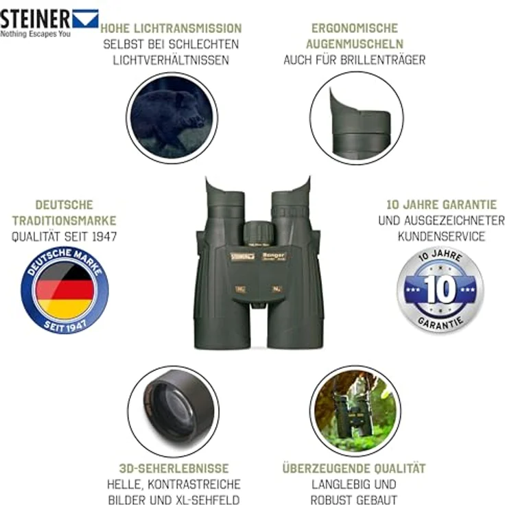 Steiner Ranger Xtreme, Fernglas 8x56 mm mit verbesserter Lichttransmission für optimale Sicht bei Dämmerung – Bild 2