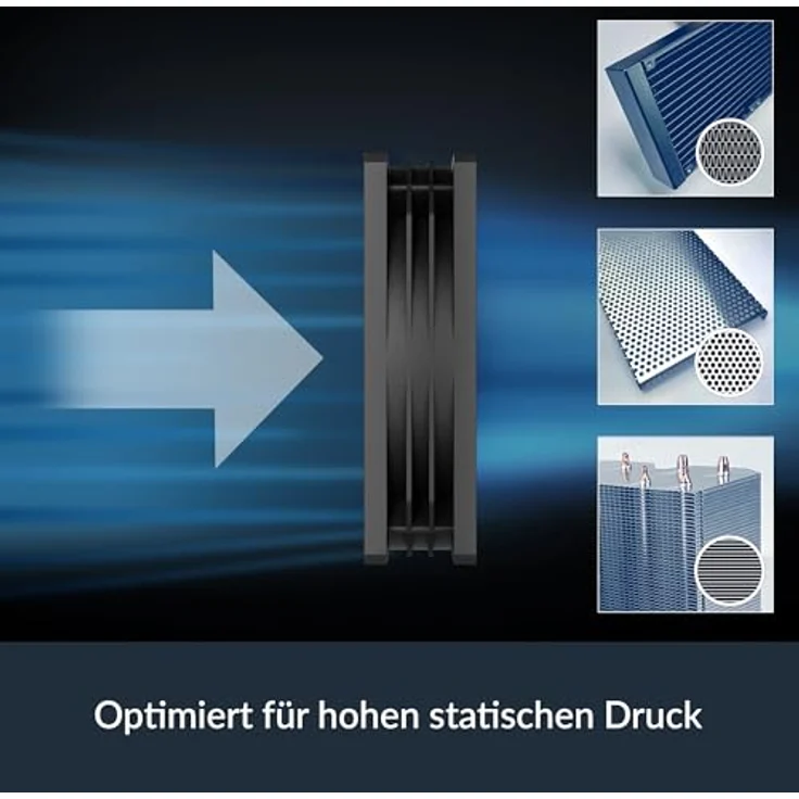 ARCTIC P9 PWM PST - PC Lüfter, 92 mm PWM Gehäuselüfter mit Kabelsplitter, stufenlos regelbar von 200-3000 RPM, optimiert für statischen Druck, leiser 0dB-Mode - Schwarz – Bild 5