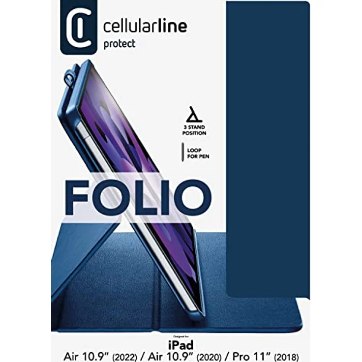 Cellularline | Folio - iPad Air 10.9" (2022) / Air 10.9'' (2020) / Pro 11'' (2018) | Tablethülle mit Standfunktion – Bild 3