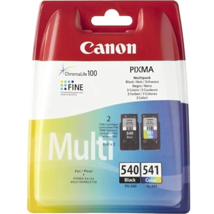 Original Canon PG-540 CL-541 – Set mit 2 Tintenpatronen für Pixma MG2250, MG3150, MG3250, MG3510, MG3550, MG4250, MX395, MX455, MX475, MX525 MX535 (Farbe und Schwarz) – Bild 2