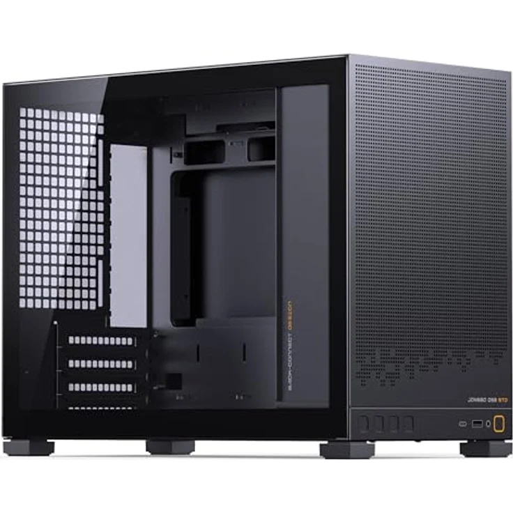 Jonsbo D32 STD Black, Mini-PC-Gehäuse für mATX mit Tempered Glass, unterstützt bis zu sechs 120-mm-Lüfter, max. 240-mm-AiO, schwarz – Bild 1