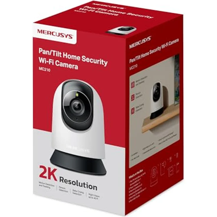 Mercusys MC210, Pan/Tilt Home Security Wi-Fi Kamera mit 2K 3 MP Video, Nachtsicht, Zwei-Wege-Audio, 512 GB microSD Unterstützung – Bild 8