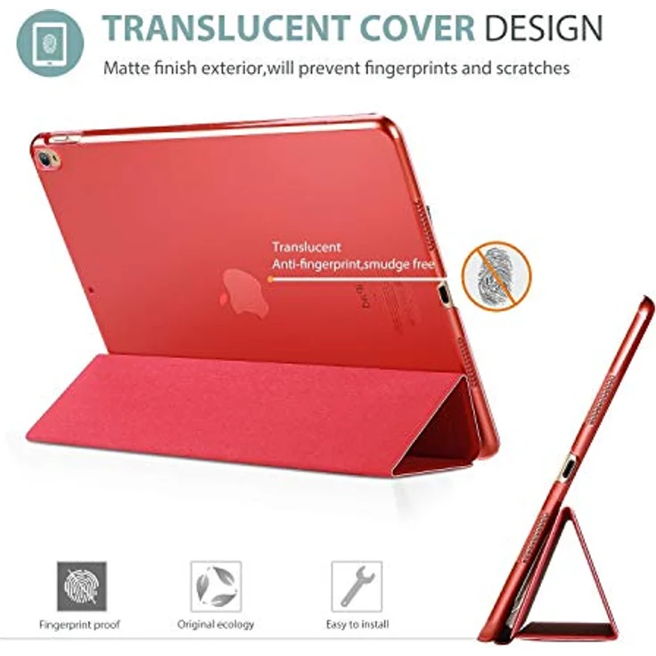 ProCase Hülle für iPad Air 3 (2019) / iPad Pro 10.5 (2017), Ultra Dünn Case Cover mit transluzenter Rückseite, Auto Schlafen/Wachen-Funktion - Rot – Bild 4