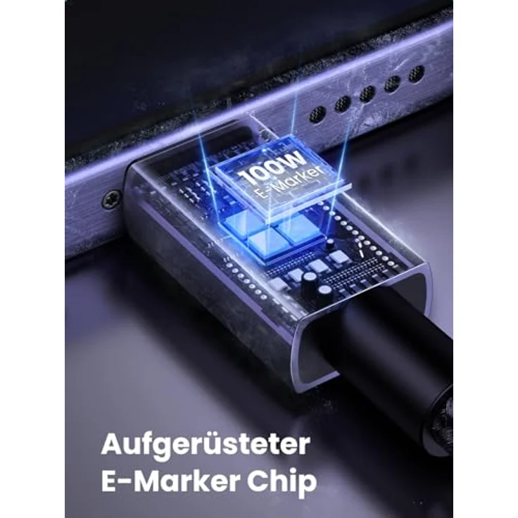 Ugreen USB-C auf USB-C PD Ladekabel L512, 3m, grau, schnelles Laden und Datenübertragung, langlebig und abriebfest – Bild 5