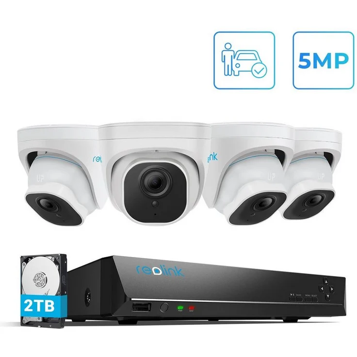 Reolink Überwachungskamera RLK8-520D4 5MP PoE (Aussen, System, 8 Kanal, 24/7Aufnahme) in Schwarz