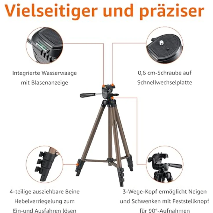 AmazonBasics ? Leichtes Kamera-Dreibeinstativ mit Tasche, 41,91?127 cm – Bild 2