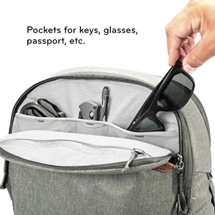 Peak Design Travel Backpack I (Fotorucksack, 30 l), Kameratasche, Grün - Robuster Tagesrucksack für kürzere Reisen und den Alltag, wasserdichtes Material aus recyceltem Nylon, inklusive Laptop- und Tabletfach – Bild 6