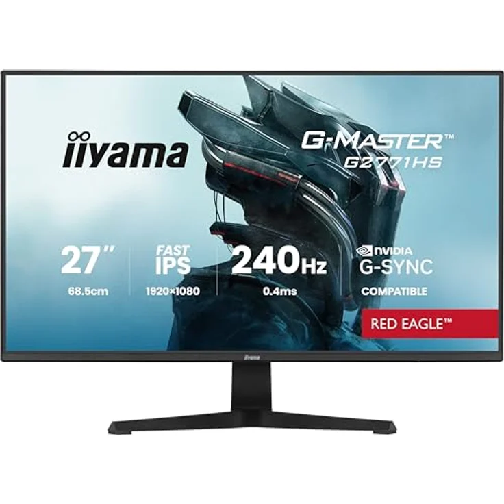 iiyama G2771HS-B1-27 IPS Monitor, 27 Zoll Full HD, 1920x1080, 240Hz, 2x HDMI, Schwarz – Bild 2