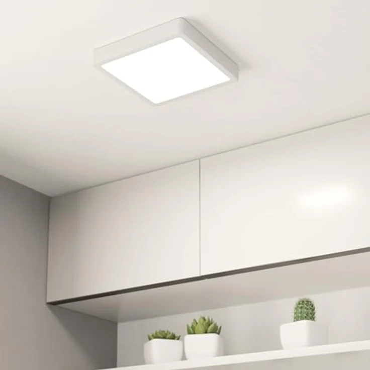 EGLO LED Deckenleuchte Fueva 6, runde Badezimmer Deckenlampe in Weiß und Schwarz, IP44, Ø 28 cm, warmweiß-kaltweiß – Bild 3