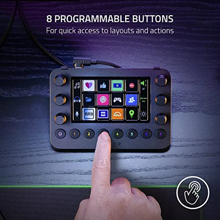 Razer Stream Controller - All-in-One-Deck für Streaming und Content-Erstellung (12 Haptisch Schaltbare Tasten, 6 Taktile Analog-Dials, 8 Programmierbare Knöpfe) Schwarz – Bild 5