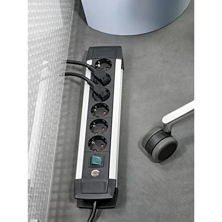 Brennenstuhl Premium-Alu-Line, Steckdosenleiste 6-fach - Steckerleiste aus hochwertigem Aluminium (Mehrfachsteckdose mit Schalter und 3m Kabel, Made in Germany) silber-schwarz – Bild 5