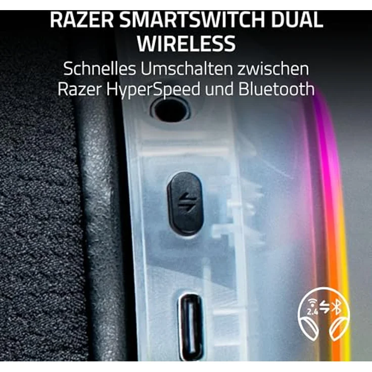 Razer Barracuda X Chroma, Kabelloses Gaming Headset mit RGB-Beleuchtung, Weiss – Bild 2