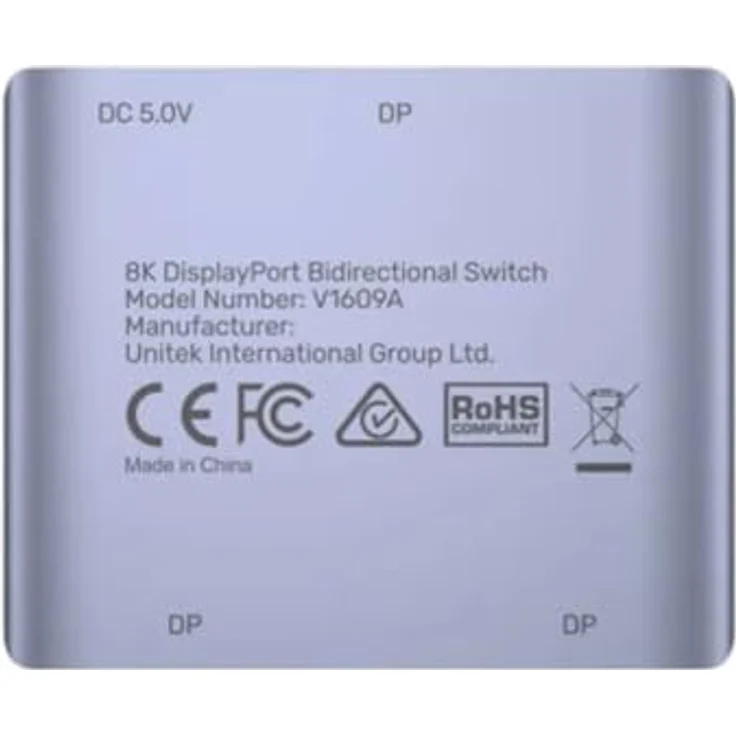 Unitek KVM Switch DP 1.4 8K 2-in-1, bidirektional mit USB Typ-A und USB-C, Schwarz – Bild 6