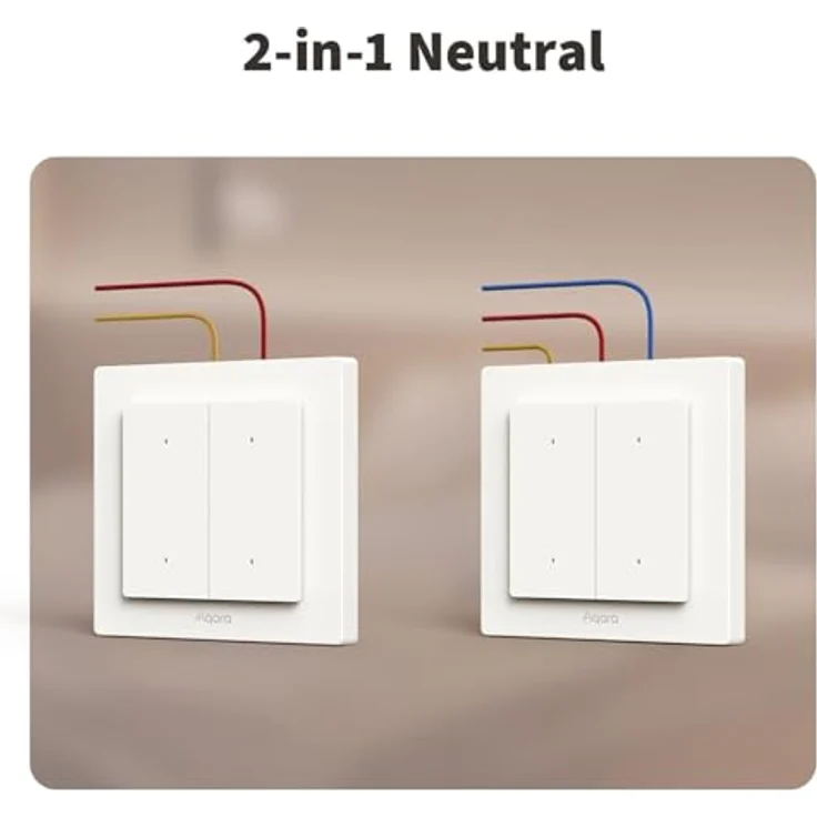 AQARA H2, smarter Lichtschalter mit Matter over Thread und Zigbee, Standardgröße, optionale Neutralleiterverdrahtung, Fernsteuerung und Stromüberwachung – Bild 10