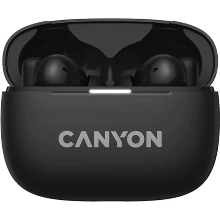 CANYON OnGo TWS-10, In-Ear Kopfhörer mit Bluetooth 5.3, Umgebungsgeräuschunterdrückung und vier Mikrofonen, Schwarz