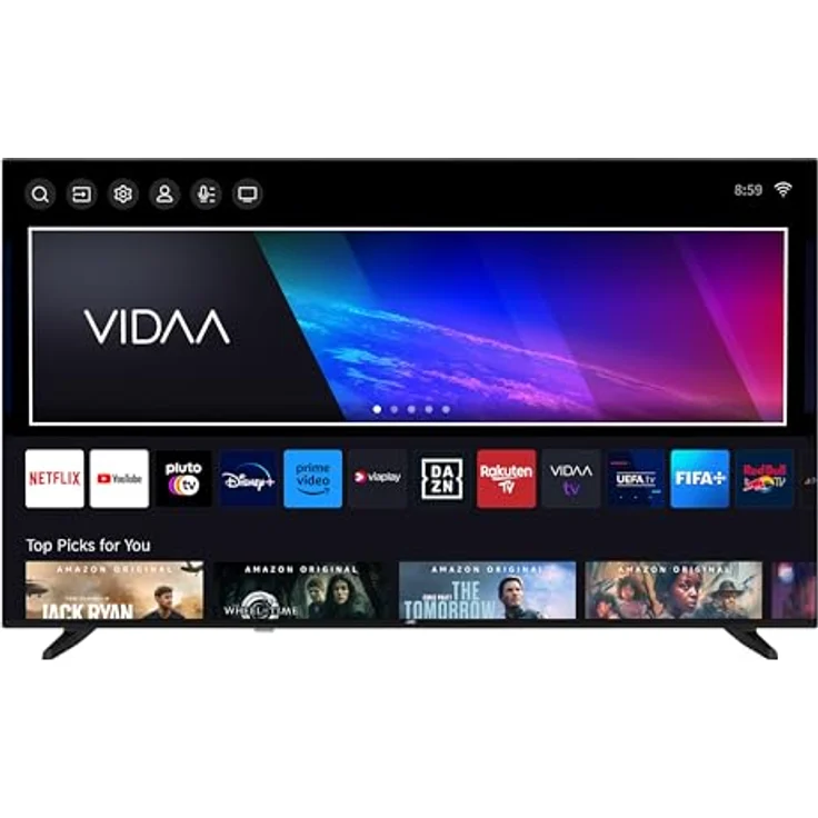 JVC QLED Fernseher 65 Zoll Smart TV VIDAA LT-65VDQ3455 4K UHD, HDR Dolby Vision Triple-Tuner, LED TV schwarz – Bild 1