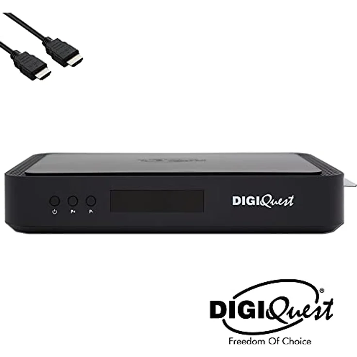 HTS e-com TiVuSat Karte 4K UHD + DIGIQuest Q80 Sat Receiver, zertifizierte TiVuSat Receiver mit Karte (AKTIVIERT), Mediaplayer, WebRadio, 150 WiFi USB Stick, HTS HDMI Kabel, in Schwarz. – Bild 2
