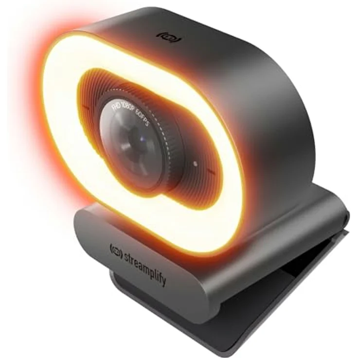 streamplify Streamplify CAM PLUS, Full-HD Webcam mit 60 fps, integriertes Ringlicht, Autofokus und Stereo-Mikrofon – Bild 4