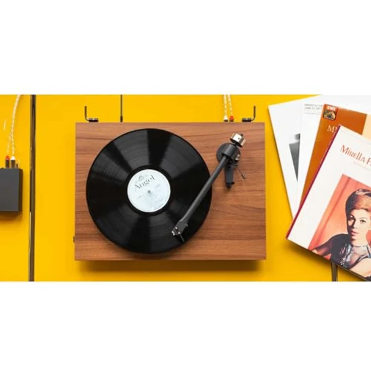 Pro-Ject T2 Super Phono, Audiophiler Plattenspieler mit MM-Phono-Preamp, Glasteller, Sumiko Rainier (Walnuss) – Bild 3