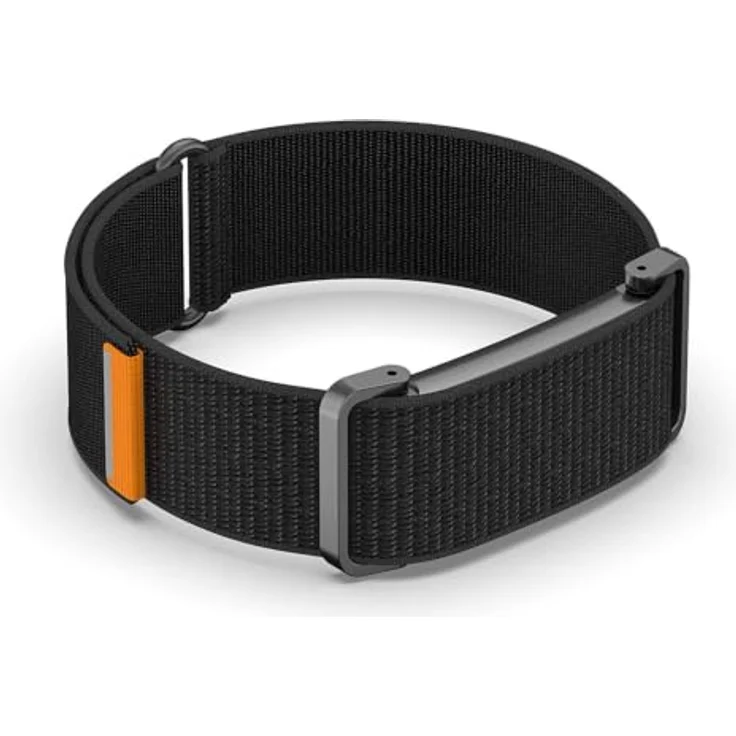 Wigento Smartwatch-Armband Nylon für Google Fitbit Air, atmungsaktiv, schwarz, mit Klettverschluss und Metall Schutzgehäuse – Bild 5