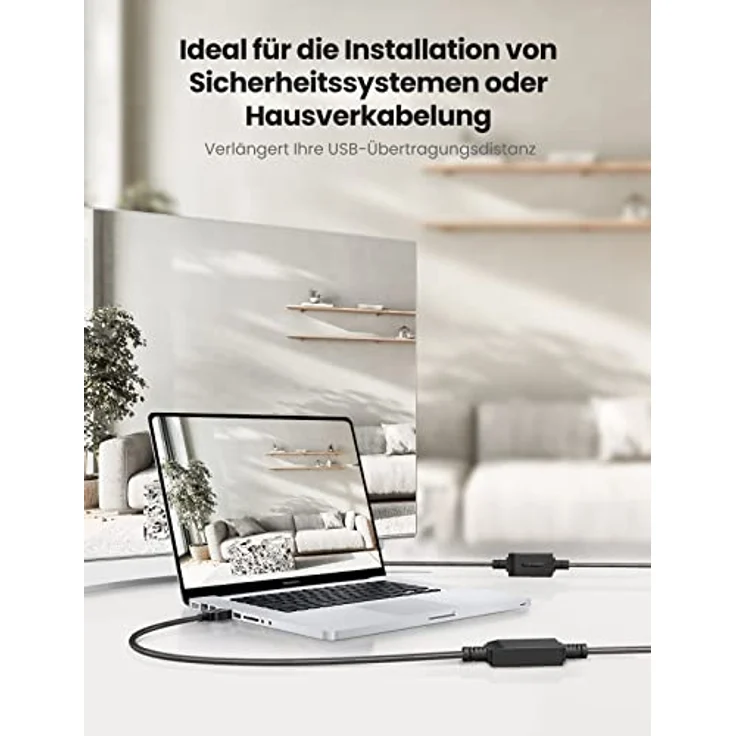 UGREEN USB 2.0 Verlängerungskabel aktiv mit Signalverstärker, A-Stecker auf A-Buchse für WLAN-Karten, WiFi-Empfänger, Drucker, Monitor, Kameras, Mäusen, Tastaturen, USB Sticks usw (10m) – Bild 2
