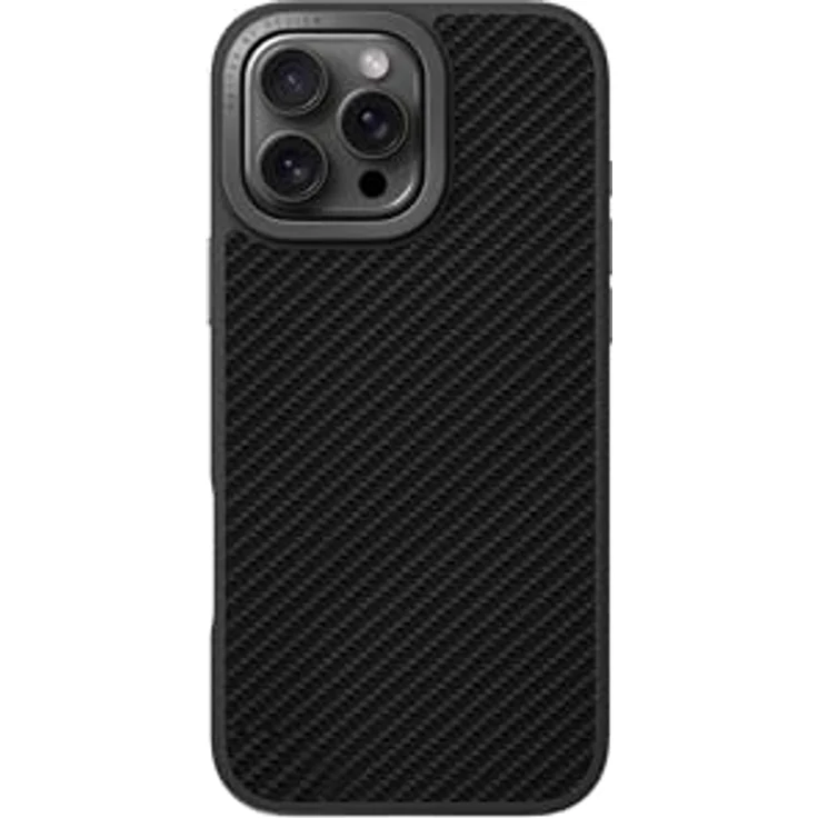 UNIQ KEVA MAX, Schutzhülle für iPhone 16 Pro Max, Aramidfaser, Carbon-Schwarz, mit verbessertem Magnetladen und integriertem Kameraflip-Ständer – Bild 5