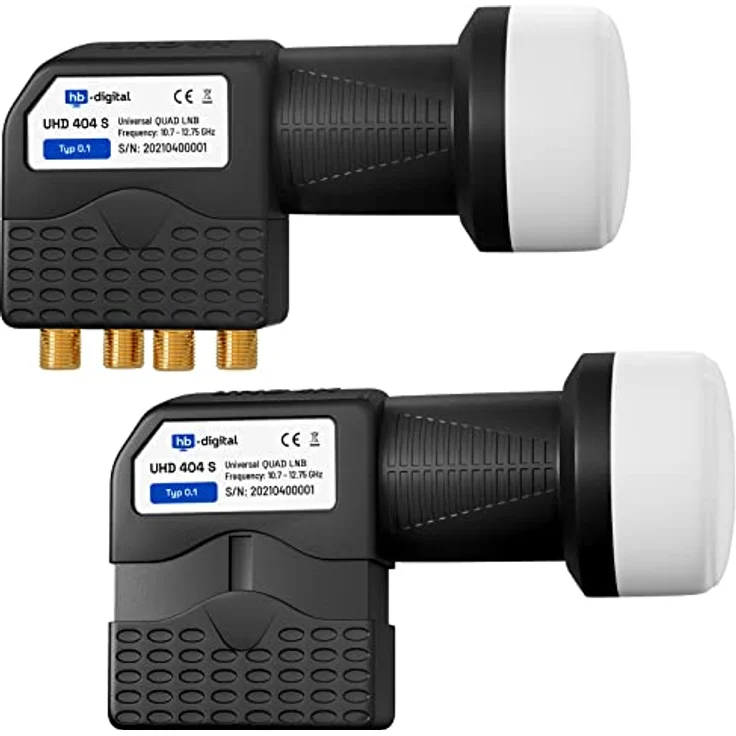 HB-DIGITAL Quad LNB UHD 4-fach LNC Kopf für 4 Teilnehmer, LTE Protected, vergoldete Kontakte, Wetterschutz, schwarz – Bild 3