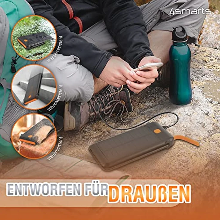 4smarts TitanPack Powerbank Schwarz mit 10000 mAh, 18 W und 18 Wh – Bild 4