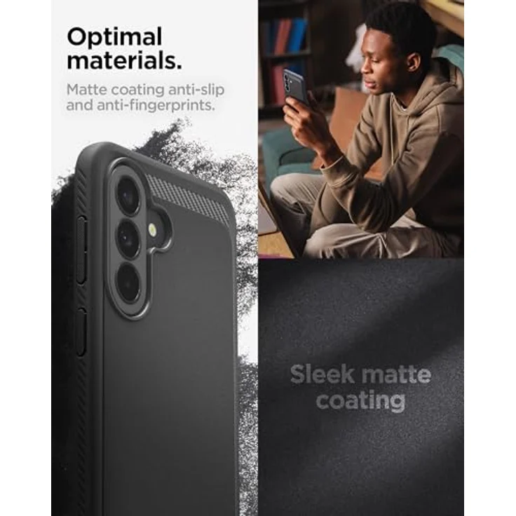 Spigen Samsung Galaxy A37 5G Hülle Rugged Armor [Fallschutz in Militärqualität, Eckschutz mit Air Cushion Technologie] - Matte Black – Bild 5