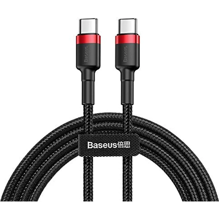 Baseus Cafule Kabel, strapazierfähiges USB-C PD 60W, 2m, schwarz-rot, mit Quick Charge 3.0 und Datenübertragung 480 Mbit/s – Bild 1