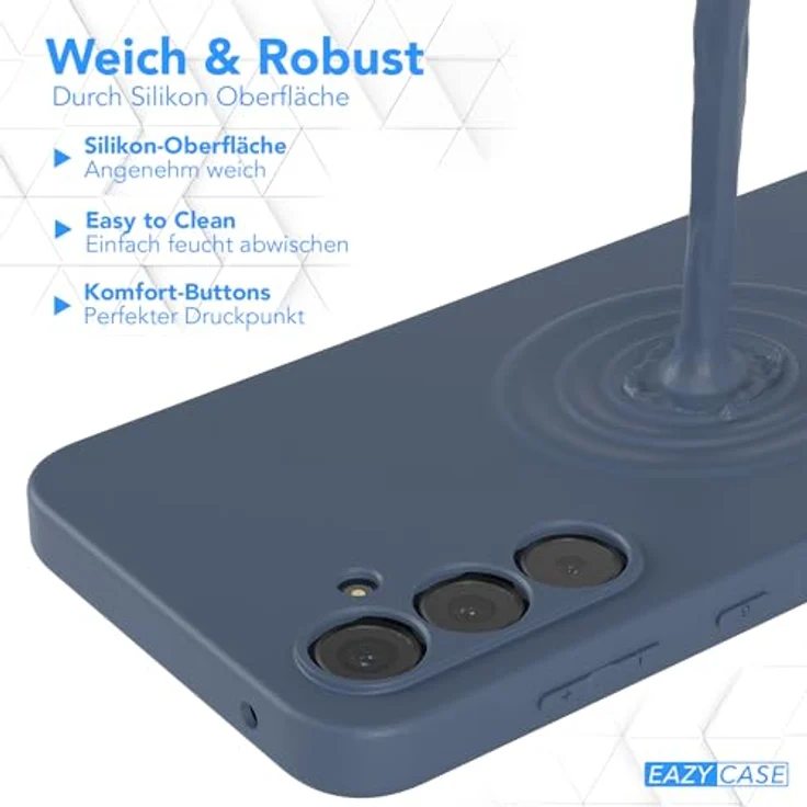 EAZY CASE Silikonhülle für Samsung Galaxy A55, stoßfest mit Kameraschutz, dünn und griffsympathisch in Blau Petrol – Bild 5