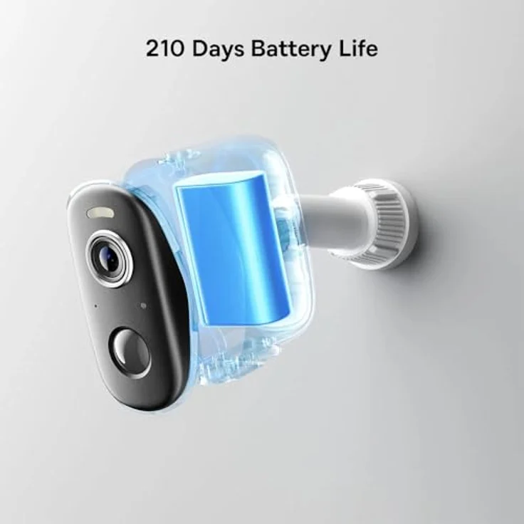 Baseus N1 Outdoor Camera, Netzwerkkamera mit 2560 x 1440 Pixeln, Weiss, 8 LED-Monde für Tag und Nacht Überwachung – Bild 6