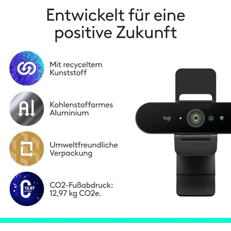 LOGITECH BRIO 4K Webcam, Ultra-HD mit Autofokus, RightLight 3, Anpassbarem Sichtfeld und Mikrofon, Schwarz – Bild 8