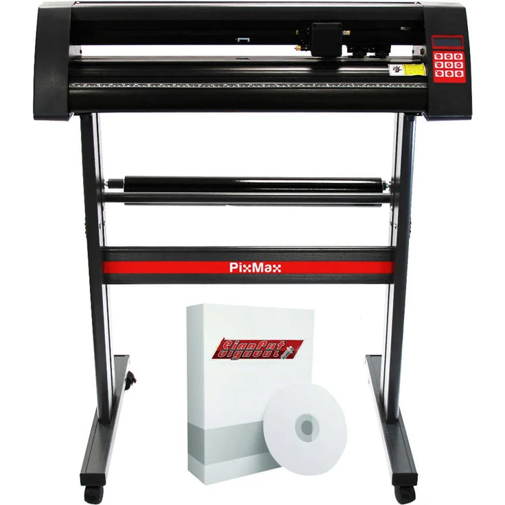 PixMax 72cm Schneideplotter mit 3 x Roland Schneidemesser, SignCut Software und Aluminiumständer mit Rollen