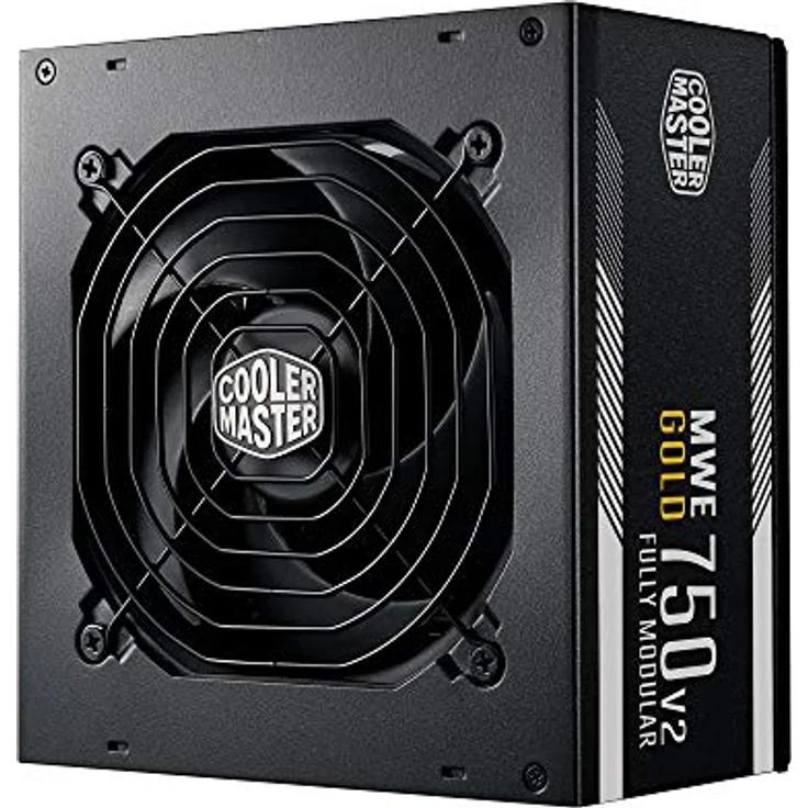 Cooler Master MWE 750 Gold V2, Modulares PC-Netzteil (EU-Stecker), 80 Plus Gold, 750 Watt Netzeil mit Flachkabel, 120mm HDB-Lüfter, Temperaturschwelle 50˚C – Bild 1